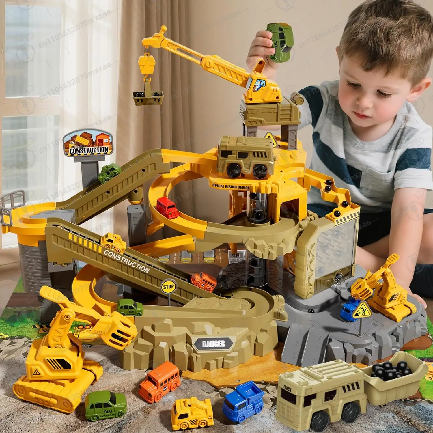

Interactive Redi Rampz Mining Set with Electric Crane & Climbing Hills, Dynamic Construction Playset for Boys