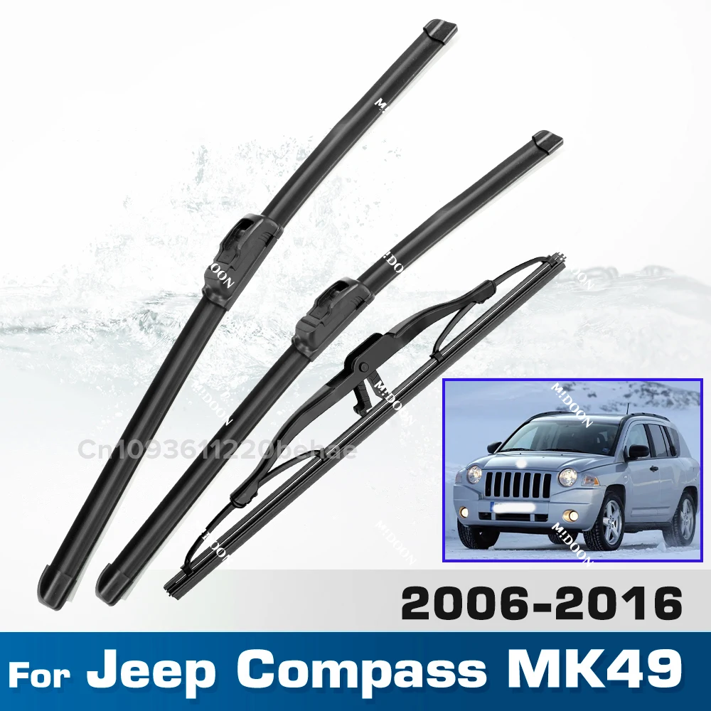 

Wiper Front & Rear Wiper Blades Set For Jeep Compass MK49 2006 - 2016 Windshield Windscreen Window Brushes 22"+20"+11"