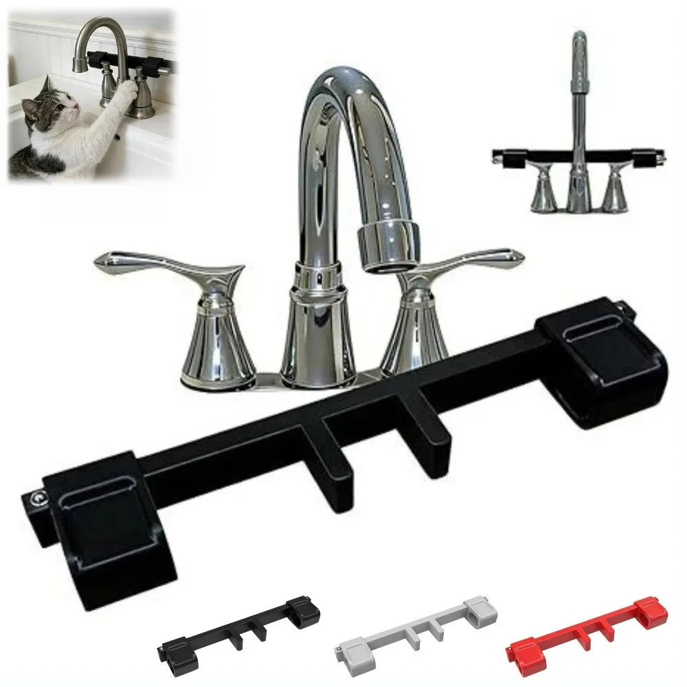 Double-Handle Universal Faucet Handle Lock Anti-Slip Prevent Flooding Double Sink Faucet Handle Lock Cat Proof Design