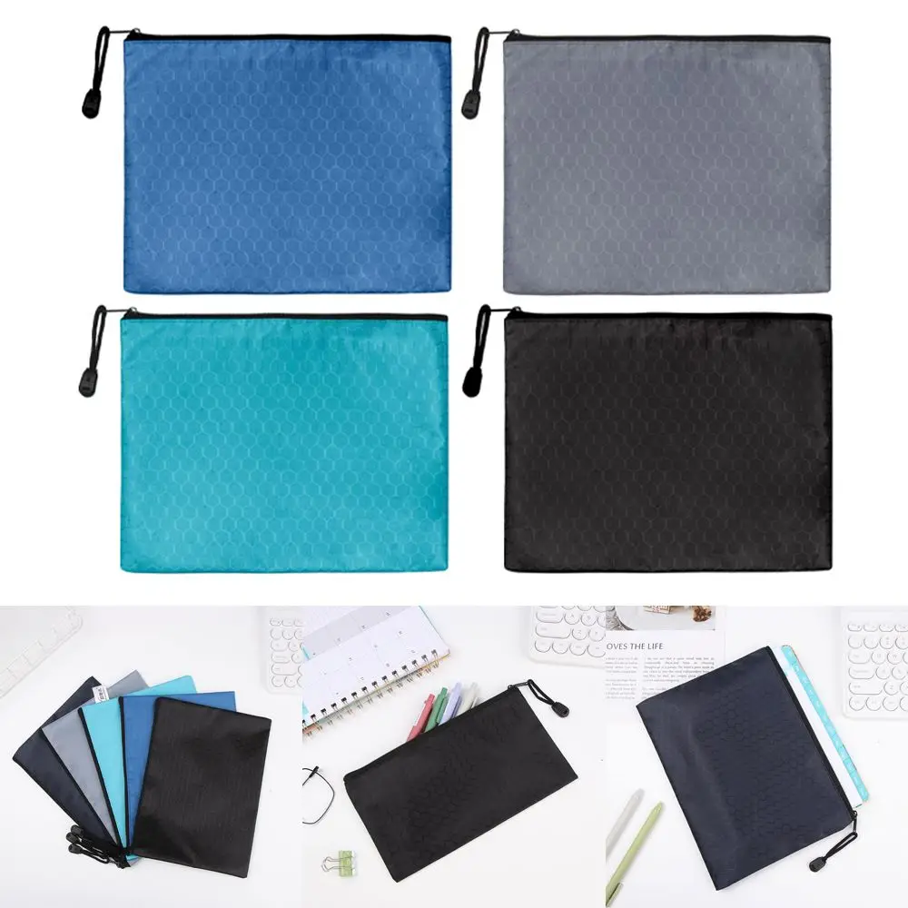 1pc Waterproof Test Paper Storage Bag Information Bag File Folders Document Bag Zipper Pencil Case Pen Bag Waterproof