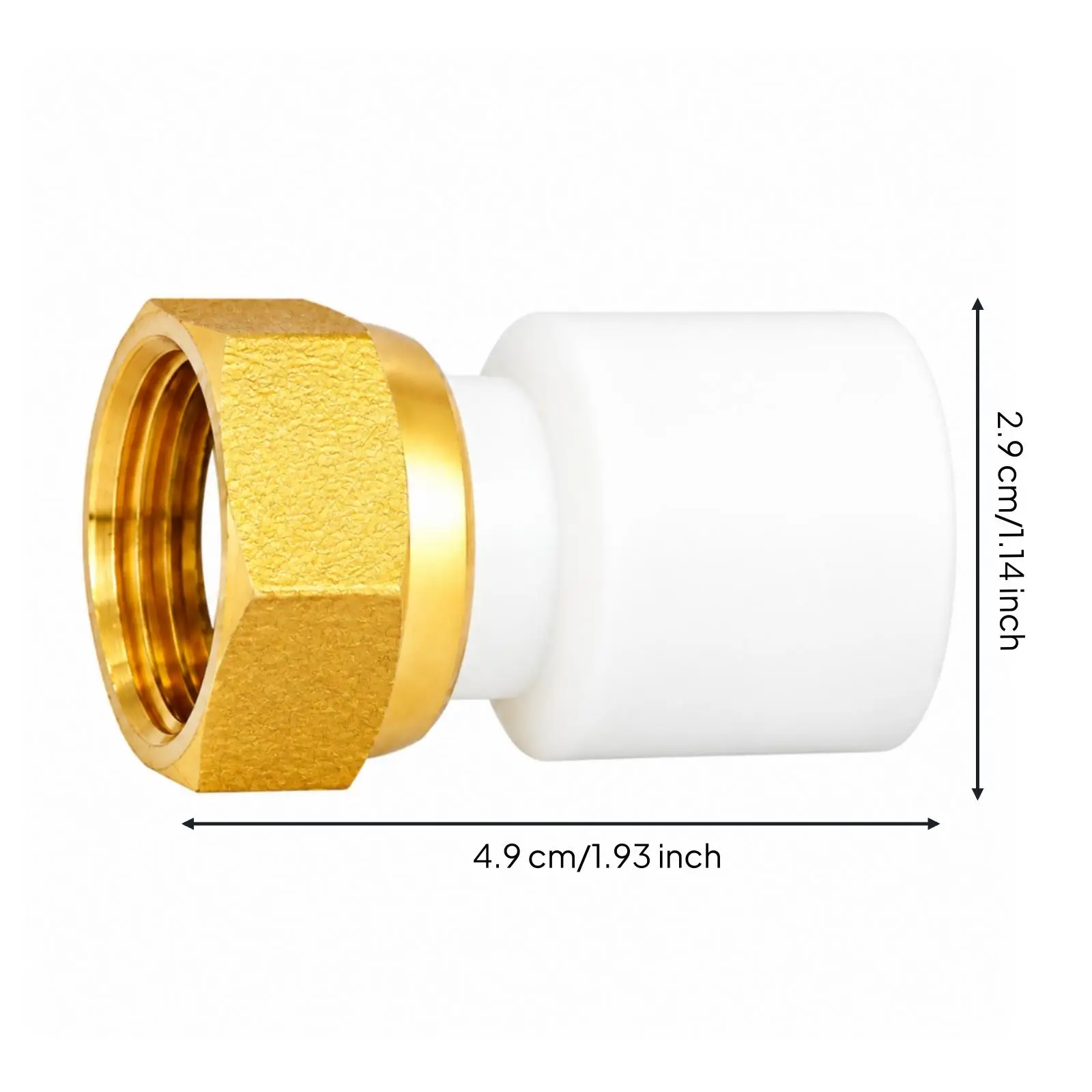 Plumbing Adapter Leak-Proof PPR Pipe Adapter Female Thread PPR Coupling Hexagonal for Plumbers, Water Supply Systems