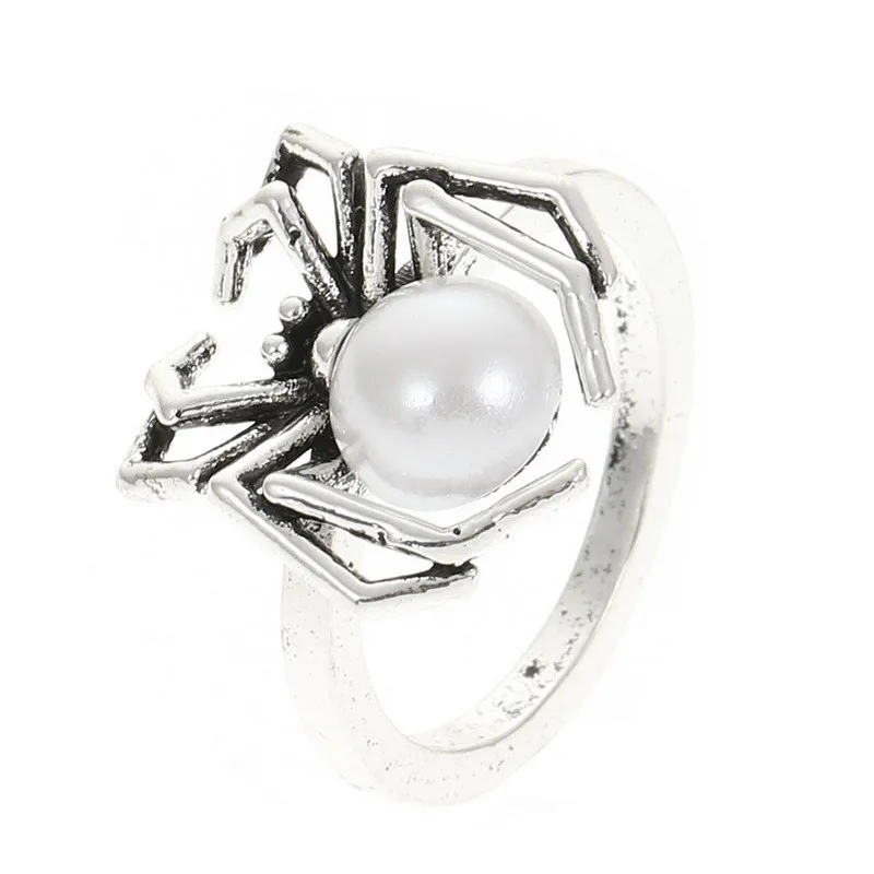 Gothic Punk Unregelmäßige Spinne Öffnung Ring Frauen Männer Mode Zirkon Schwarz Kristall Dark Tier Ring Hip Hop Party Finger Schmuck – Detail 27