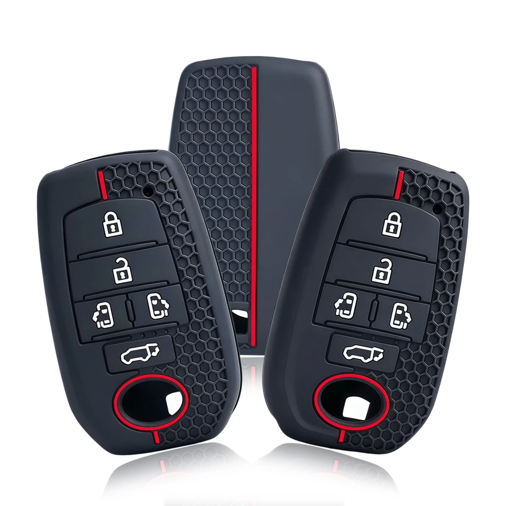 5 Buttons Silicone For Toyota Alphard PREVIA Voxy Noah Esquire Vellfire Harrier Car Key Cover Case Remote Shell Fob Holder
