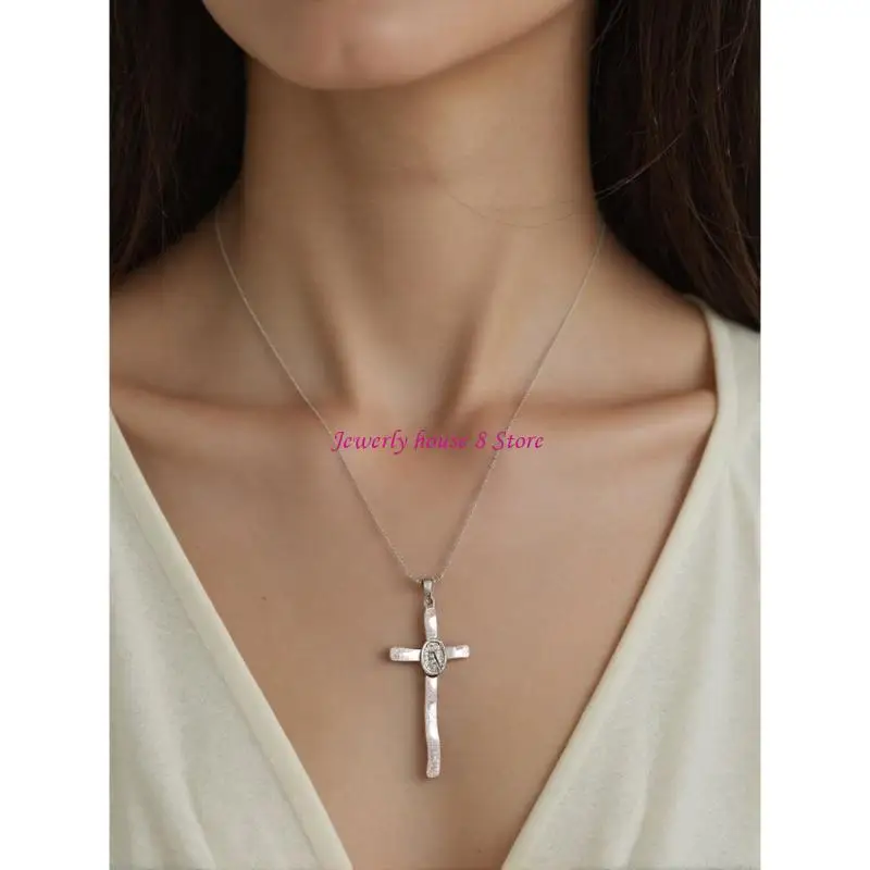 

Elegant Adjustable Length Crucifix Pendant Necklace Handmade Neck Accessories