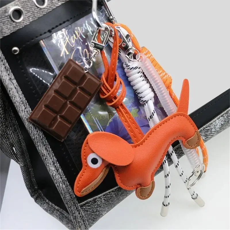 X90d Wursthund Keyrings Schokoladenschlüsselautos Schlüsselkette Hängende Ornamente Tasche Charme