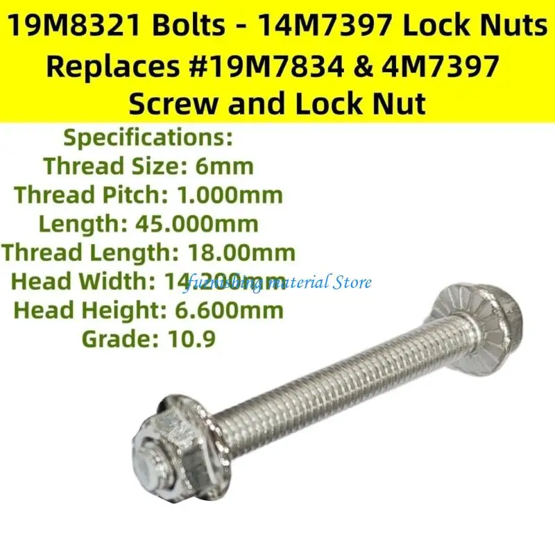 Y5GD Vibration Resistant Lock Nut Bolts 19M7834 14M7397 for Multiple Model Equipment