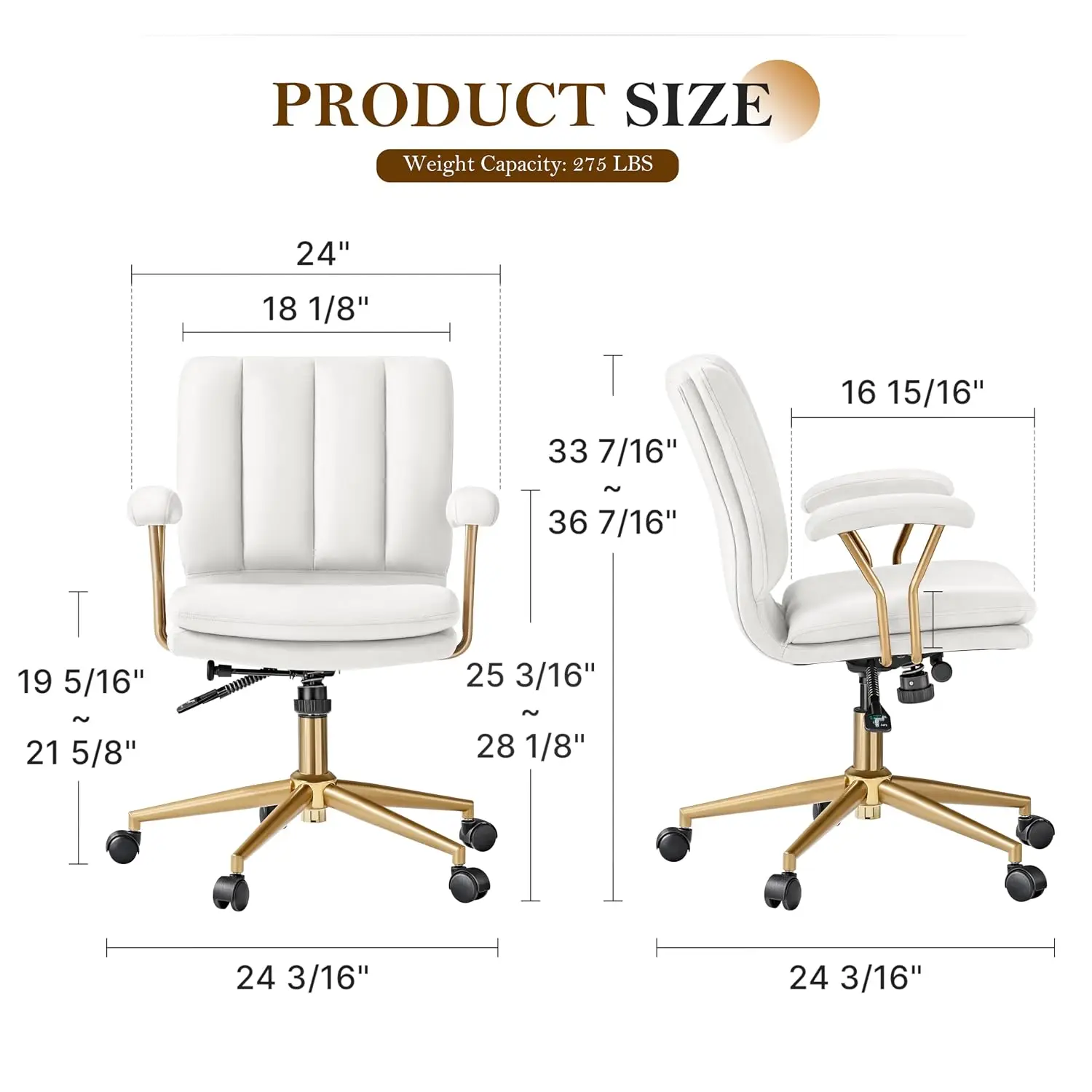 Velvet Office Chair Ergonomic Swivel Desk Chair with Wheels, Wide Padded Seat 360° Rotation for Home Office Bedroom, Customized