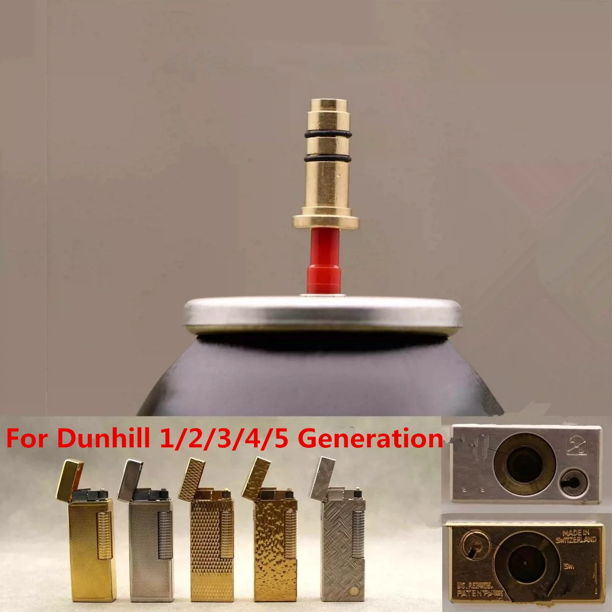 

2In1 Reusable Copper Gas Nozzle Adapter & Plastic Butane Refill Head For Dunhill Dress/Rollagas Lighter Gas Exchange Connector