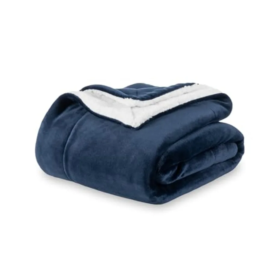 

Sherpa Fleece Blanket Warm and Soft Loftmink Reversible Blanket for Bed Sofa and Travel 90 in x 108 in