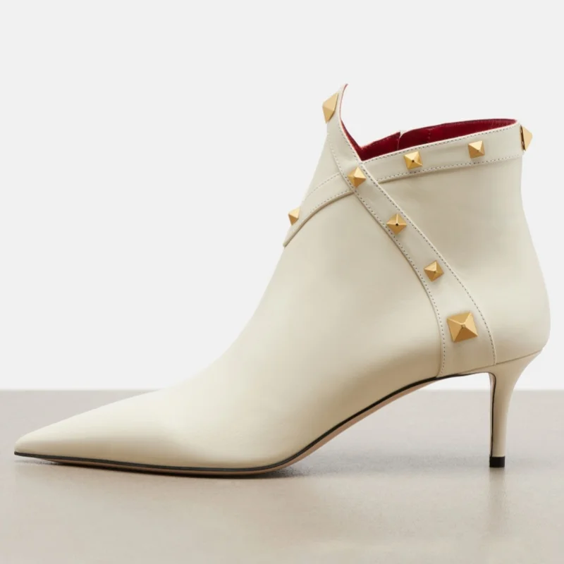 new-style-women's-ankle-boots-pointed-toe-thin-heels-rivet-decoration-femme-high-heels-classics-party-wedding-sexy-ladies-shoes