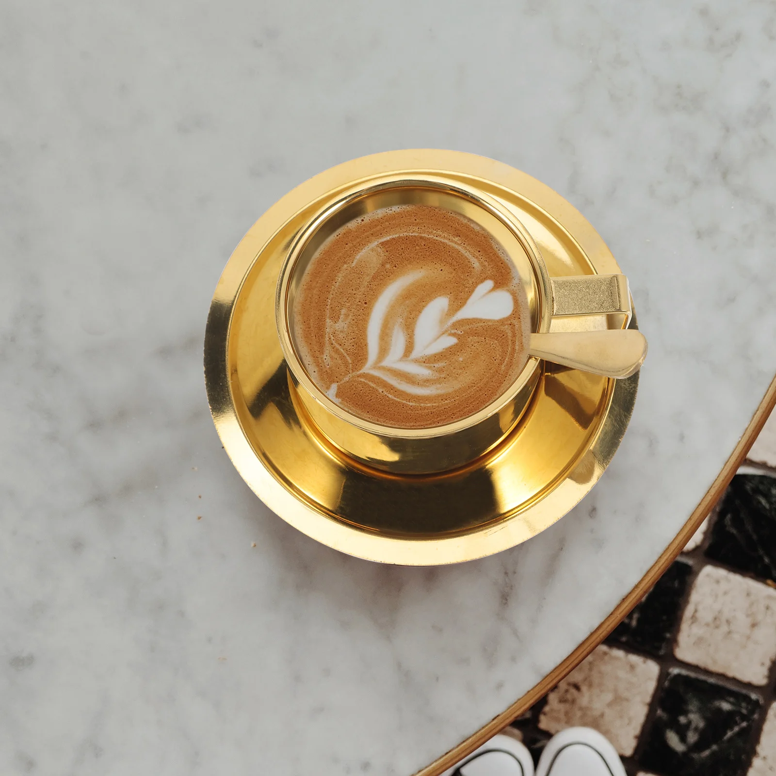 

1 set Stainless Steel Coffee Cup Double Layered Large Capacity Mug with Lid Sets Household Decorative Metal Cups for Daily Use