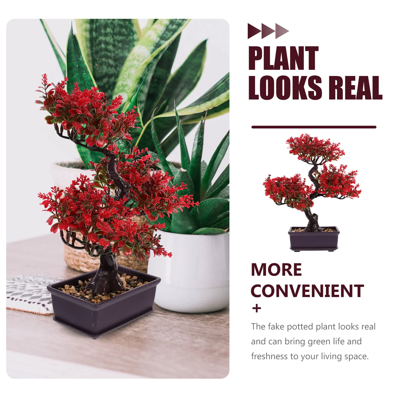 

Artificial Bonsai Tree Simulation Green Plants for Home Decor Fake Potted Plant Lotus Garden Indoor Ornament