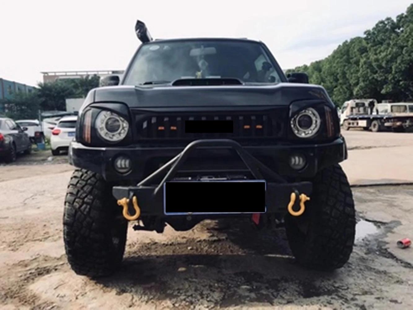 For Suzuki JIMNY Front Bumper Grill Mask Radiator Grille light cover led Car accessories accesorios para auto