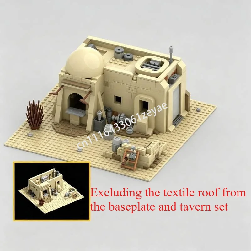 474Parts Desert Planet Scrap Dealer Outpost MOC Custom Building Blocks Science Fiction Street View DIY Assembly Model Toy Gifts