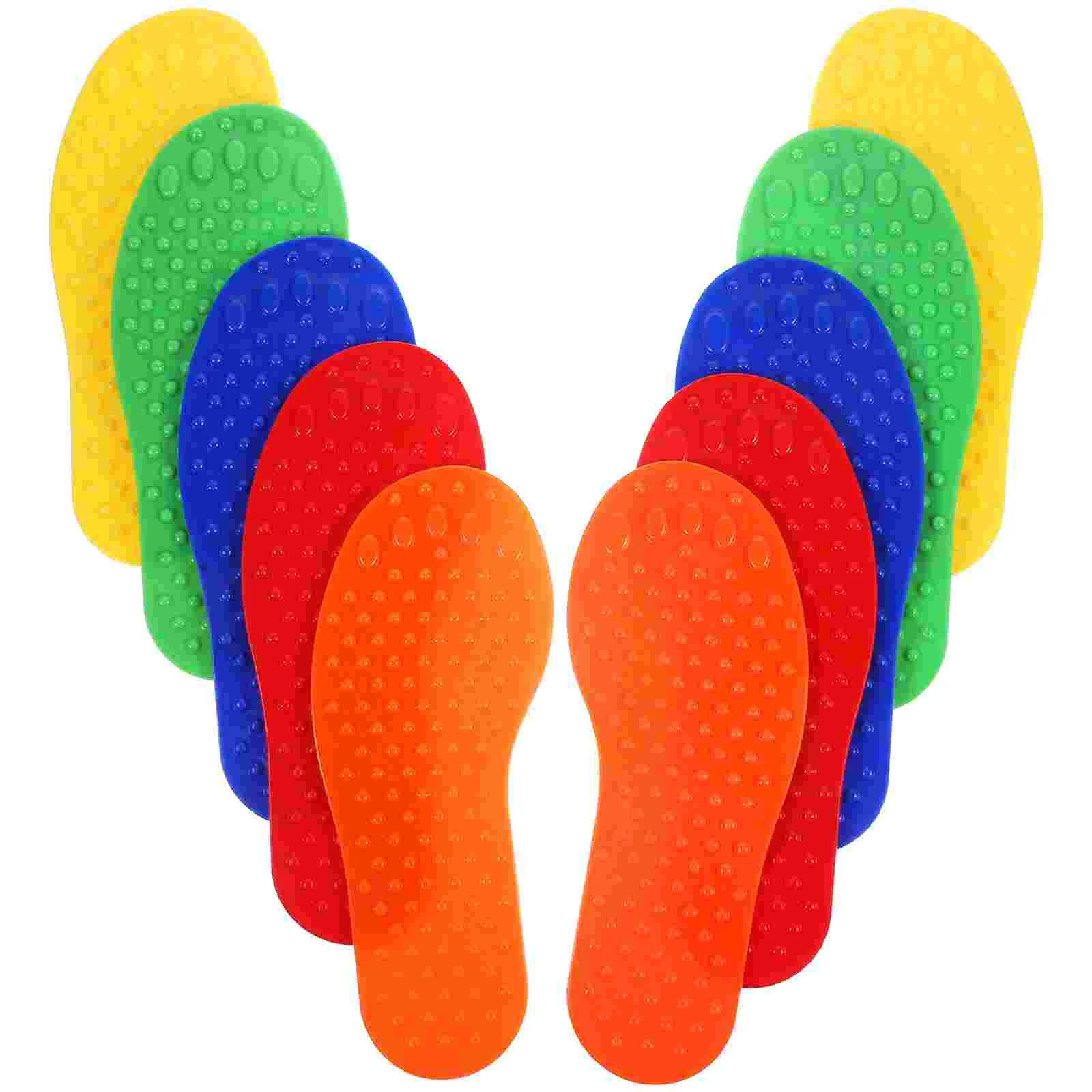 

10 Pcs The Sign Floor Markings Child Soccer Stickers Feet Markers Pvc Football Tennis Training Aids