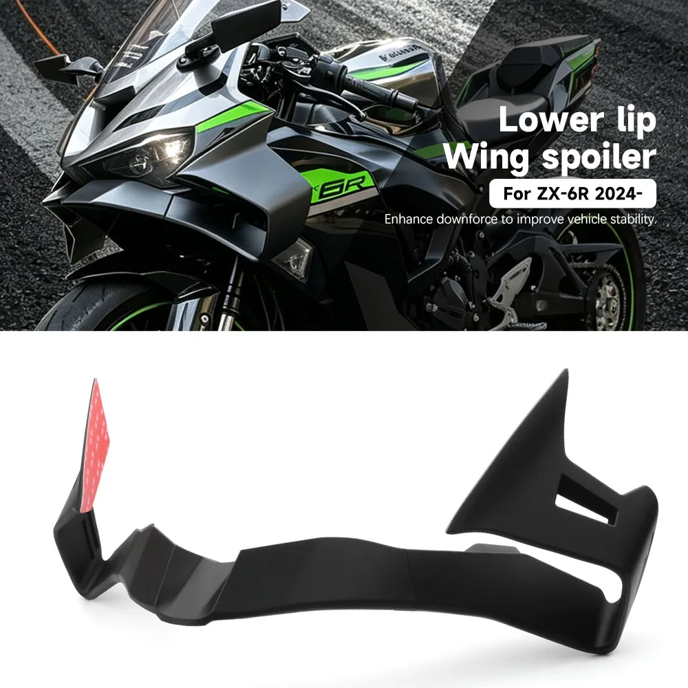 ZX6R Front Spoiler Lower Spoiler Lower Lip GP Wing Downforce Naked Frontal Spoilers For Kawasaki ZX-6R ZX6R 2024 2025 2026