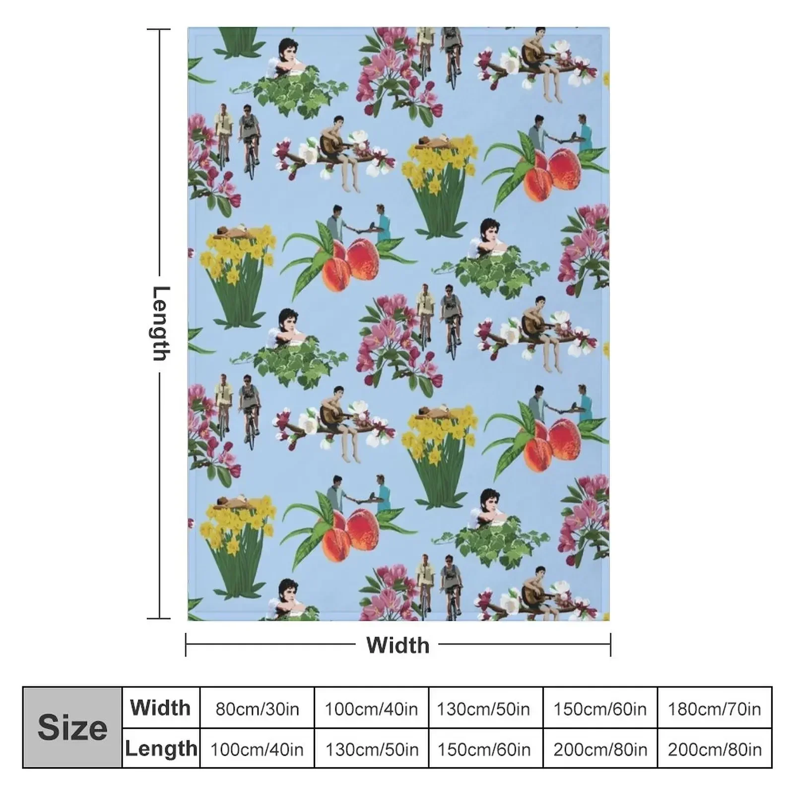 Call Me By Your Name Pattern Throw Blanket Moving wednesday Custom Warm Blankets