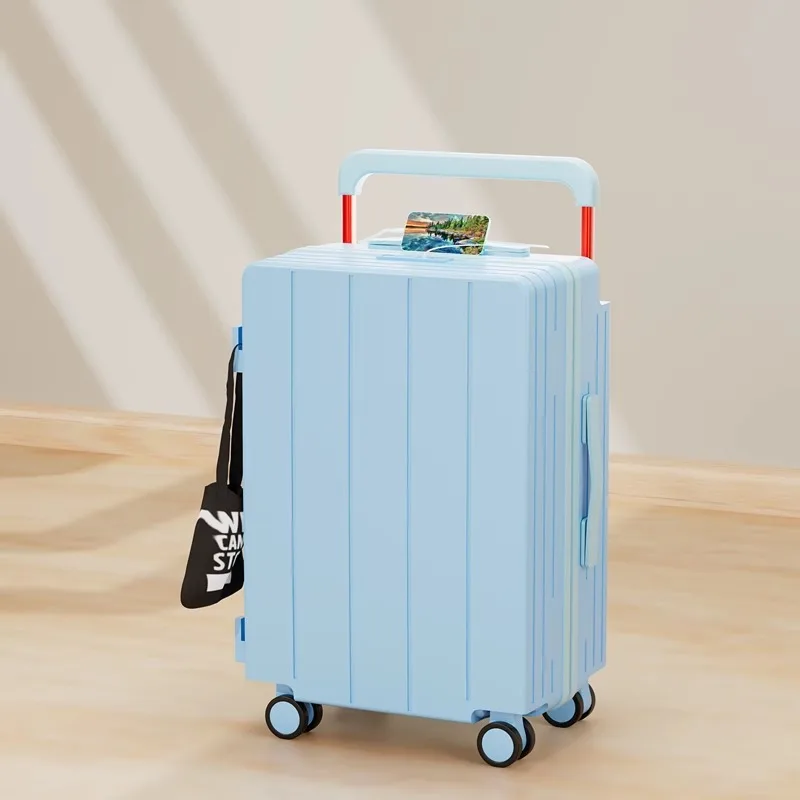 New Carry-on Suitcase Multi-function Wide Trolley Luggage 20 Inch Boarding Box Aluminium Alloy Trolley Case 22/24/26/28