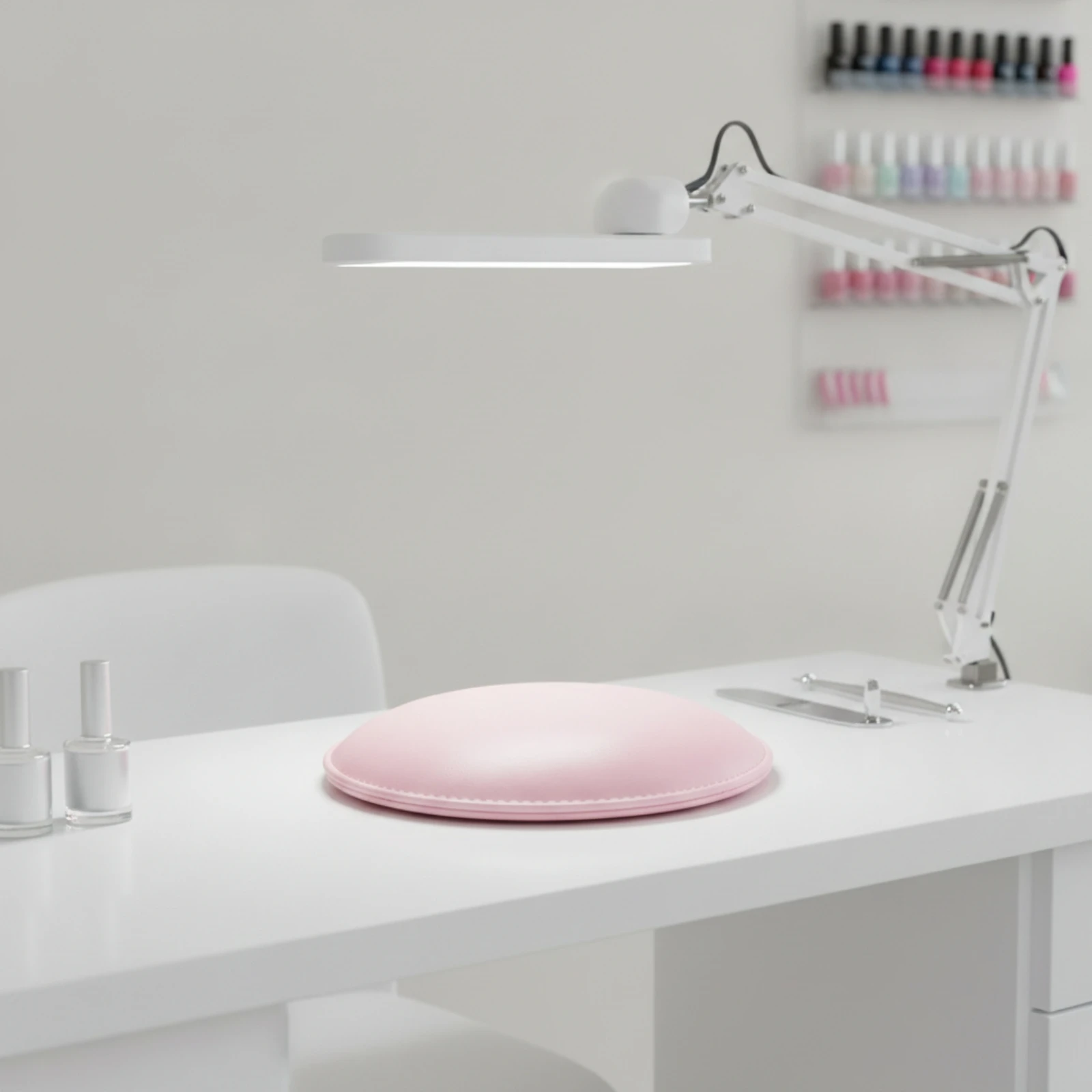 Round Manicure Hand Cushion Fatigue-Relieving Nail Care Hand Support Cushion Nail Tech Arm Rest Compact