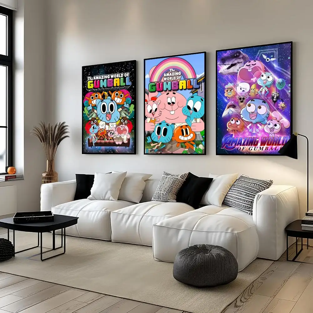 Cartoon The A-Amazing W-World of G-Gumball Poster Living Room Bedroom Bar Cafes Wall Home Decoration Gifts