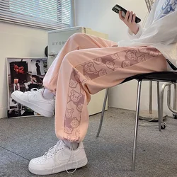 New Spring and Autumn Bear Printed Pants Women Casual Street Sweatpants Harajuku Style Loose Leggings Trousers Female