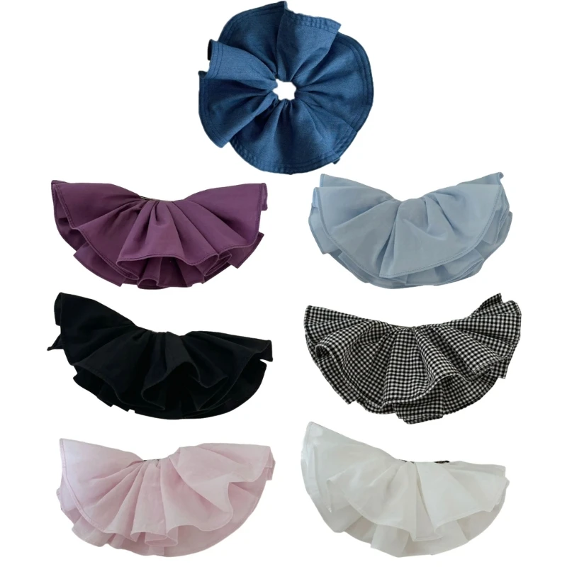 Sophisticated Black Fabric Hair Clip With Double Layered Hair Scrunchie Styling Accessory Suitable for Various Occasion