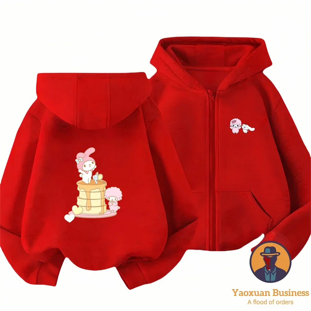 

Cozy Soft Fabric Pure Cotton My Sweet Piano Zipper Hoodie Autumn Winter Leisure Casual Outfit