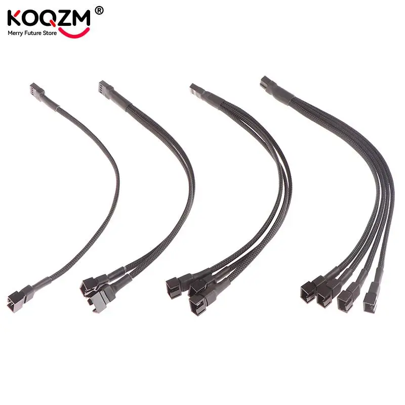 PWM pemisah kipas, 4pin kabel adaptor 1 ke 1 2 3 4 kipas CPU komputer Splitter PC ekstensi kabel daya kipas pendingin Y Splitter