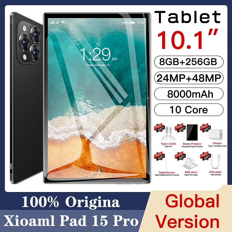 

2024 NEW Xioami Pad 15 Pro Tablet Global Edition Android 13 10.1 Inch 16GB 1TB 5G Dual SIM GPS Bluetooth WiFi Tablet Computer