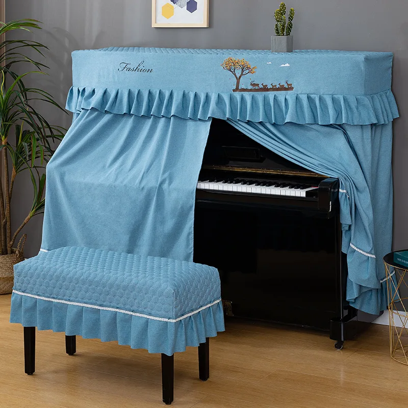 Piano Dust Cover Thickened European Simple Style Durable Protective Cover for Indoor Piano Decoration