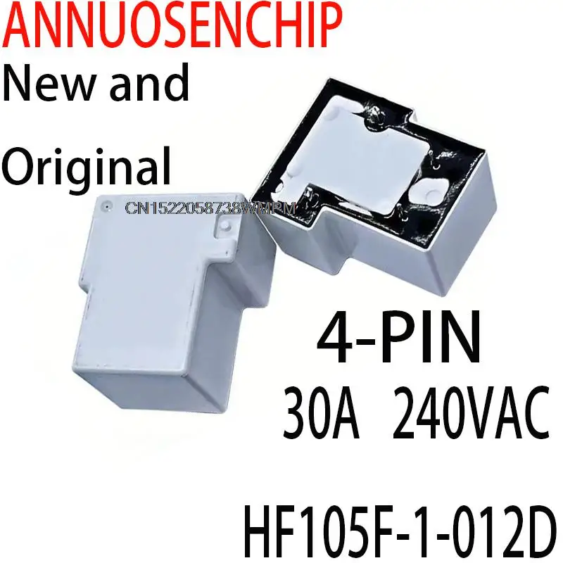 5PCS New and Original HF power relay JQX-105F-1 012D-1HS DC12V  30A Power Relay  4Pin 30A 240VAC HF105F-1-012D