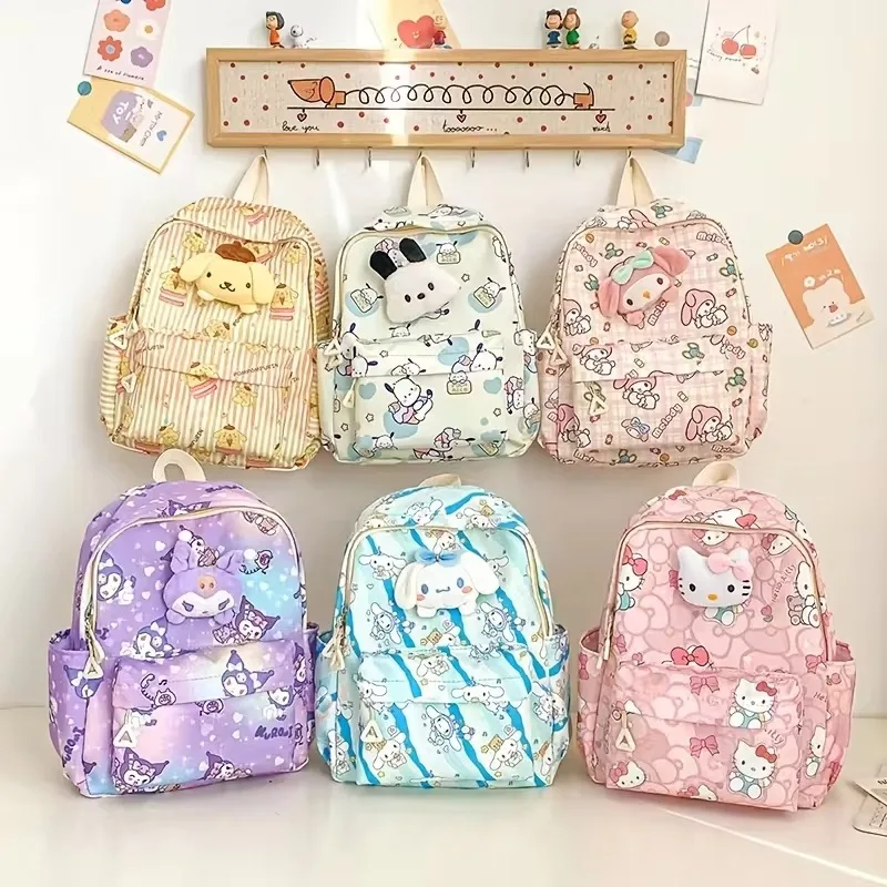 Sanrio Series Cartoon Backpacks Children Kindergarten Backpacks Cute Kawaii Baby Bag Fashionable Casual Printed School Backpack