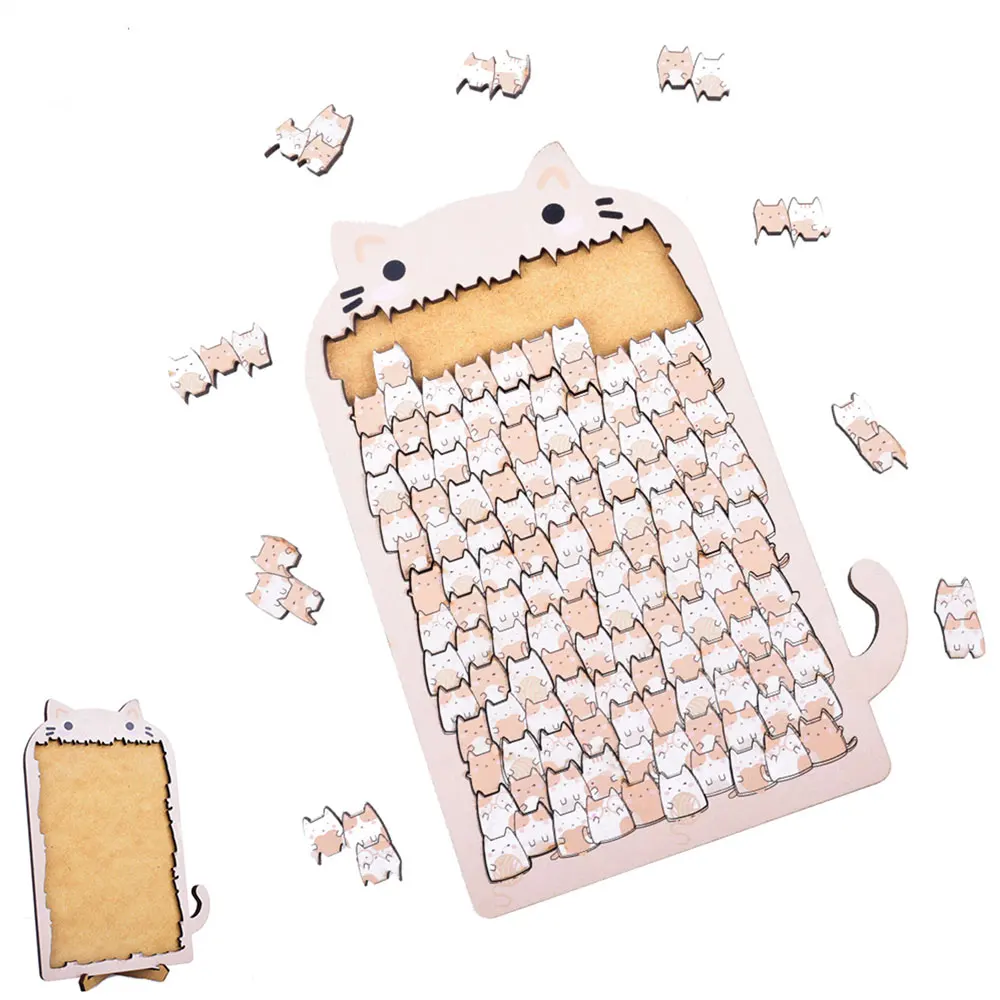 

"Orange Cat " Irregular Wooden Puzzle Immersive Stress Relief Toy Creative Birthday Gift for Kids Brain Teaser UG417