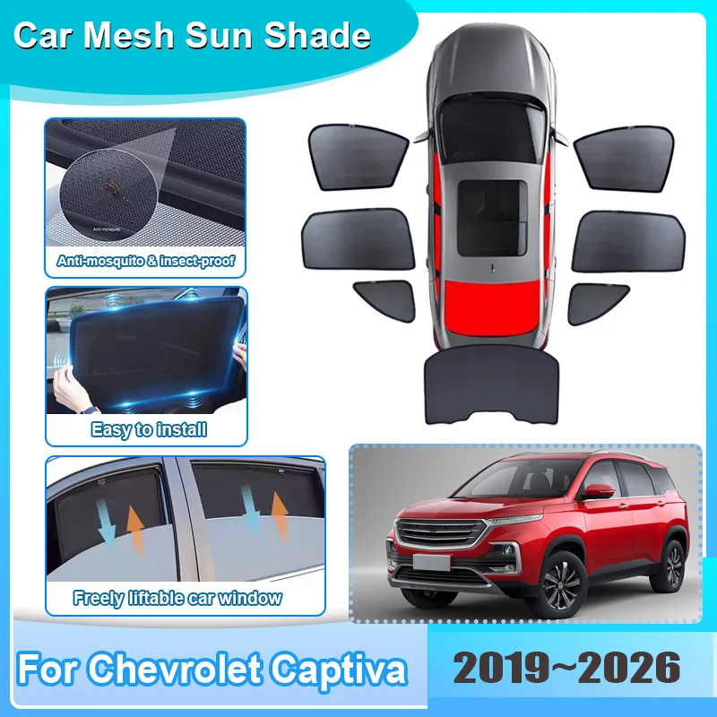 

Car Window Sunshade For Chevrolet Captiva MK2 Baojun 530 2019-2026 Visor Mesh Heat Insulation Windshield Curtain Car Accessories