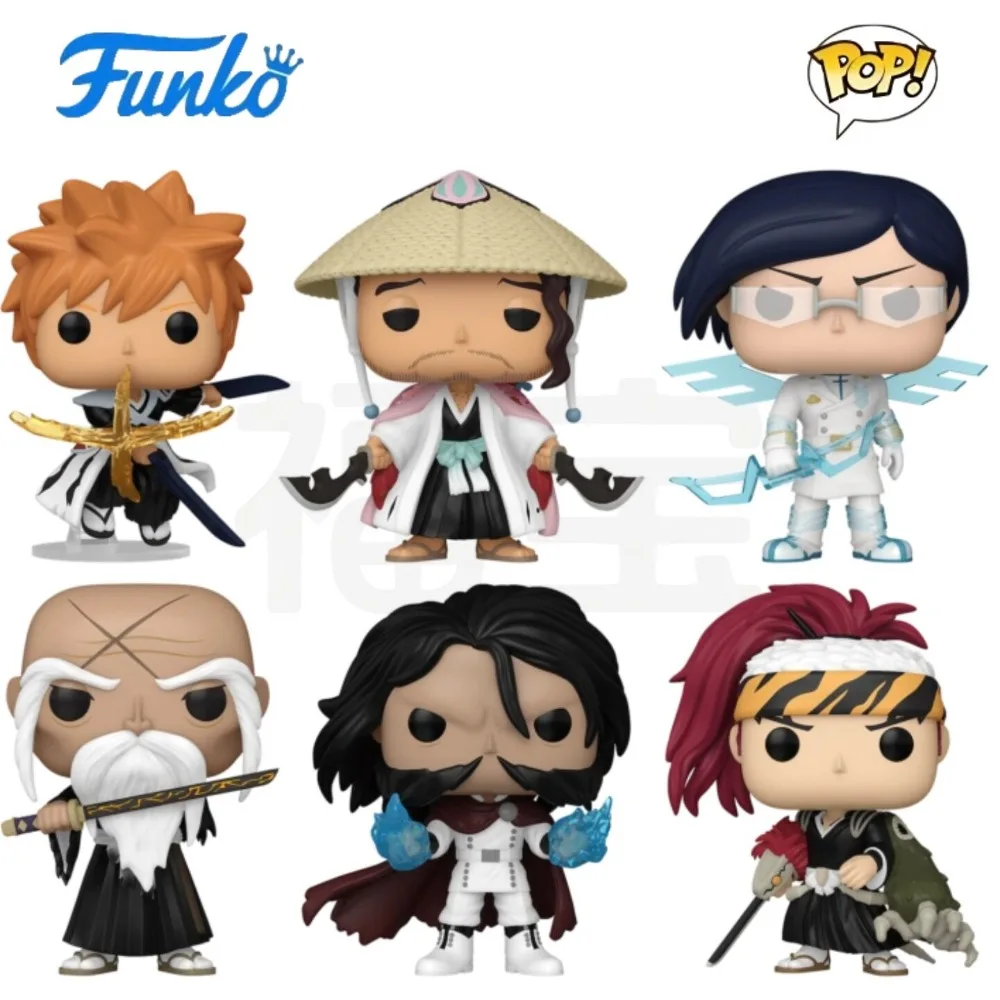 

Funko Pop Bleach Thousand Year Blood War Shunsui Kyoraku Mayuri Kurotsuchi Yamamoto Renji Action Figures 4 Pack