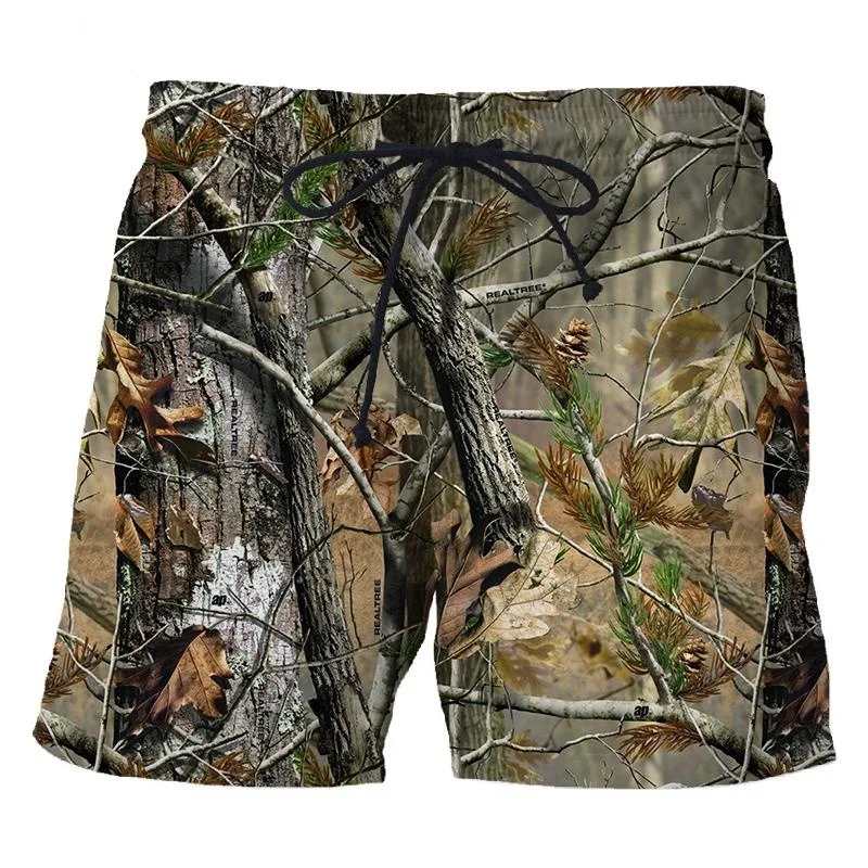 3d Camouflage Printed Men\'s Beach Shorts Hot Sale Casual Swim Trunks Personality Cool Sports Outdoor Camo Board Shorts Clothing