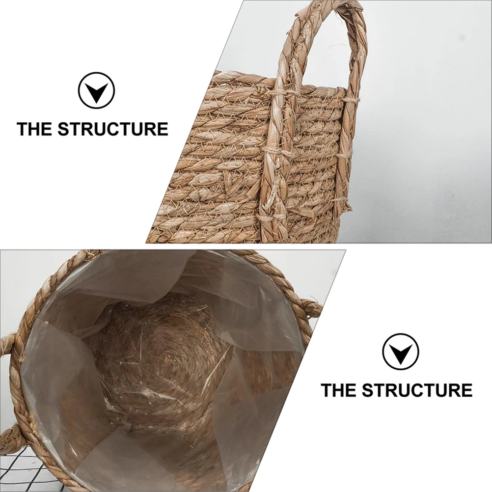 Nordic style Straw Flower Pot Retro Seaweed Storage Basket durable Straw weave Flowerpot Multifunction Flower Planter Home Decor