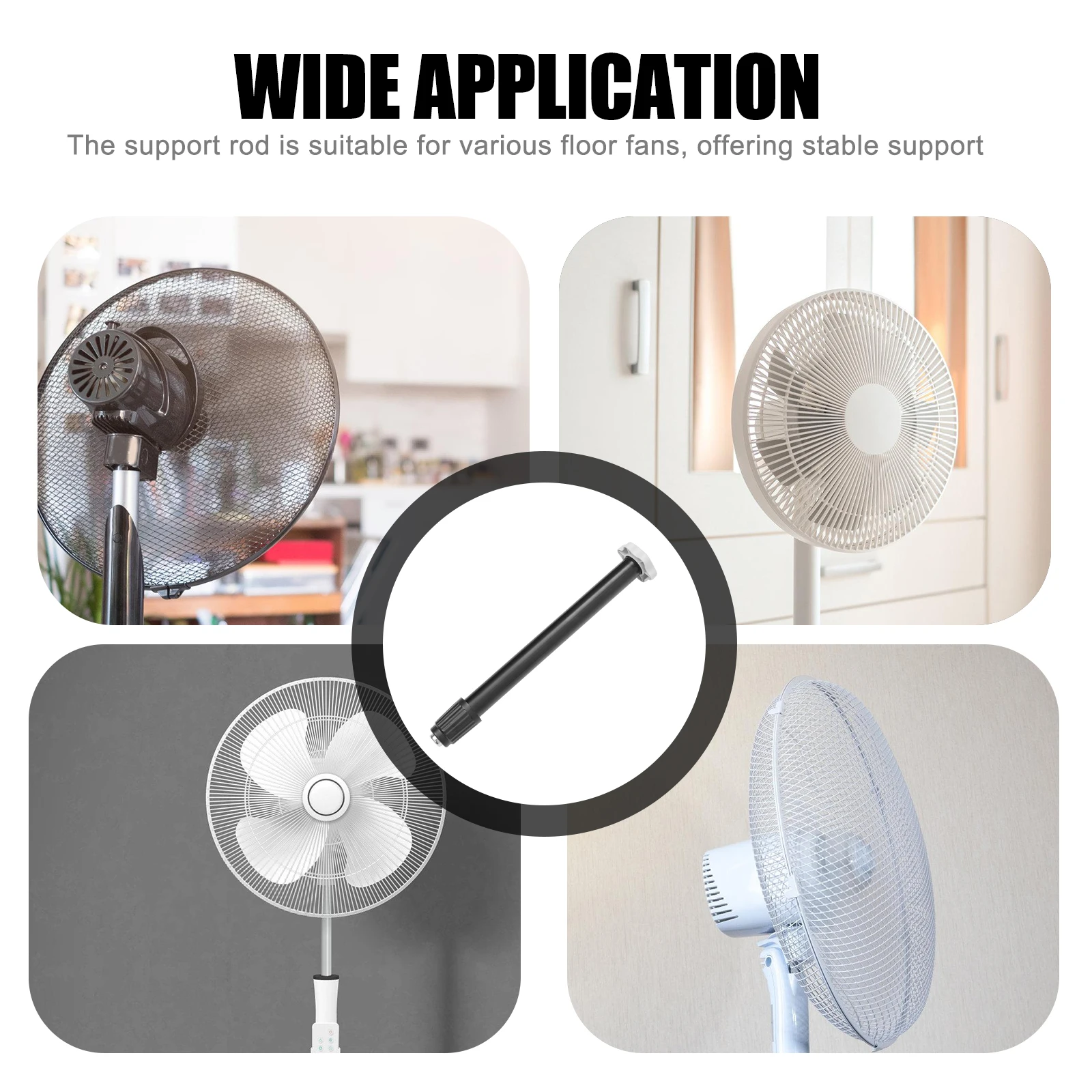 Standing Fan Pole Support Rod Base Replacement Fan Chassis Support Rod Fan Floor Pedestal Stainless Steel Stand Fan Accessories