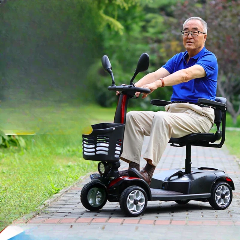 Elderly scooter elderly electric car disabled folding the elderly four-wheeled battery car pick up children