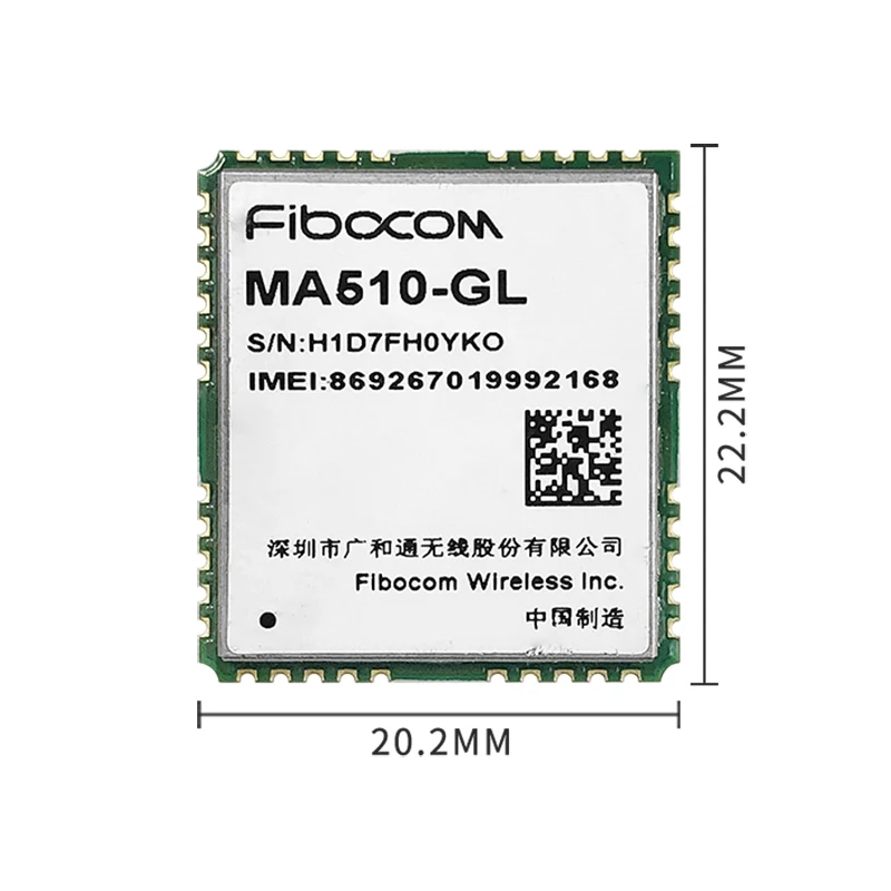 Fibocom MA510-GL LPWA LTE Cat-M1/Cat-NB2/EGPRS IoT GNSS module B1/2/3/4/5/8/12/13/18/19/20/25/26/28/66/71/85 850/900/1800/1900MH