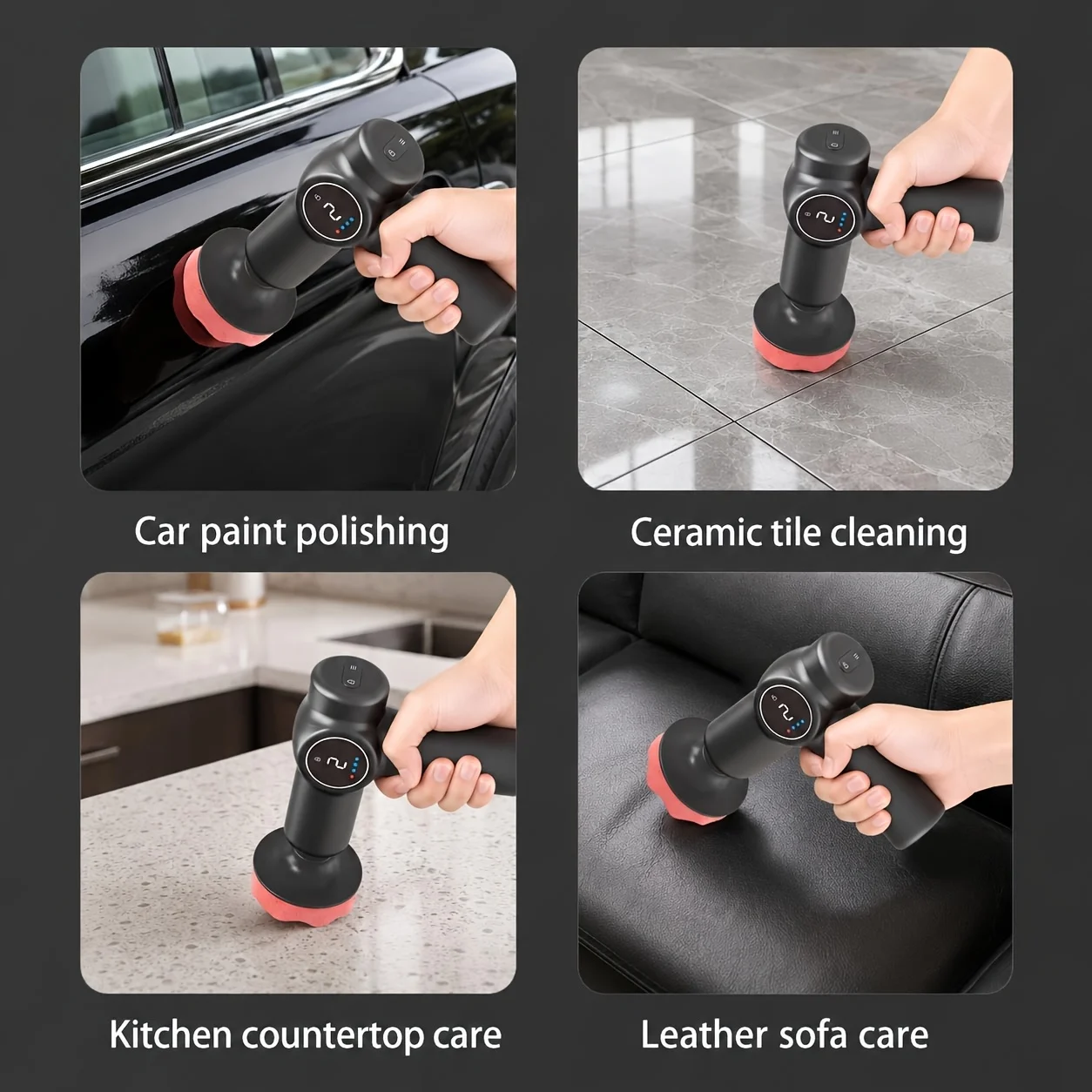 Cordless car polisher, electric car polishing and waxing machine, USB charging, 2000mAh, 2-speed, for car polishing and waxing