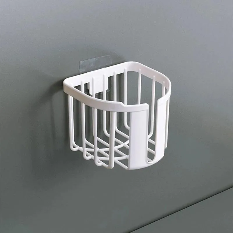 Kitchen Storage Drain Basket Sink Holder Adjustable Shelf Wall Mounted Sticky Paper Storage Box Toilet Paper Holder Roll Paper