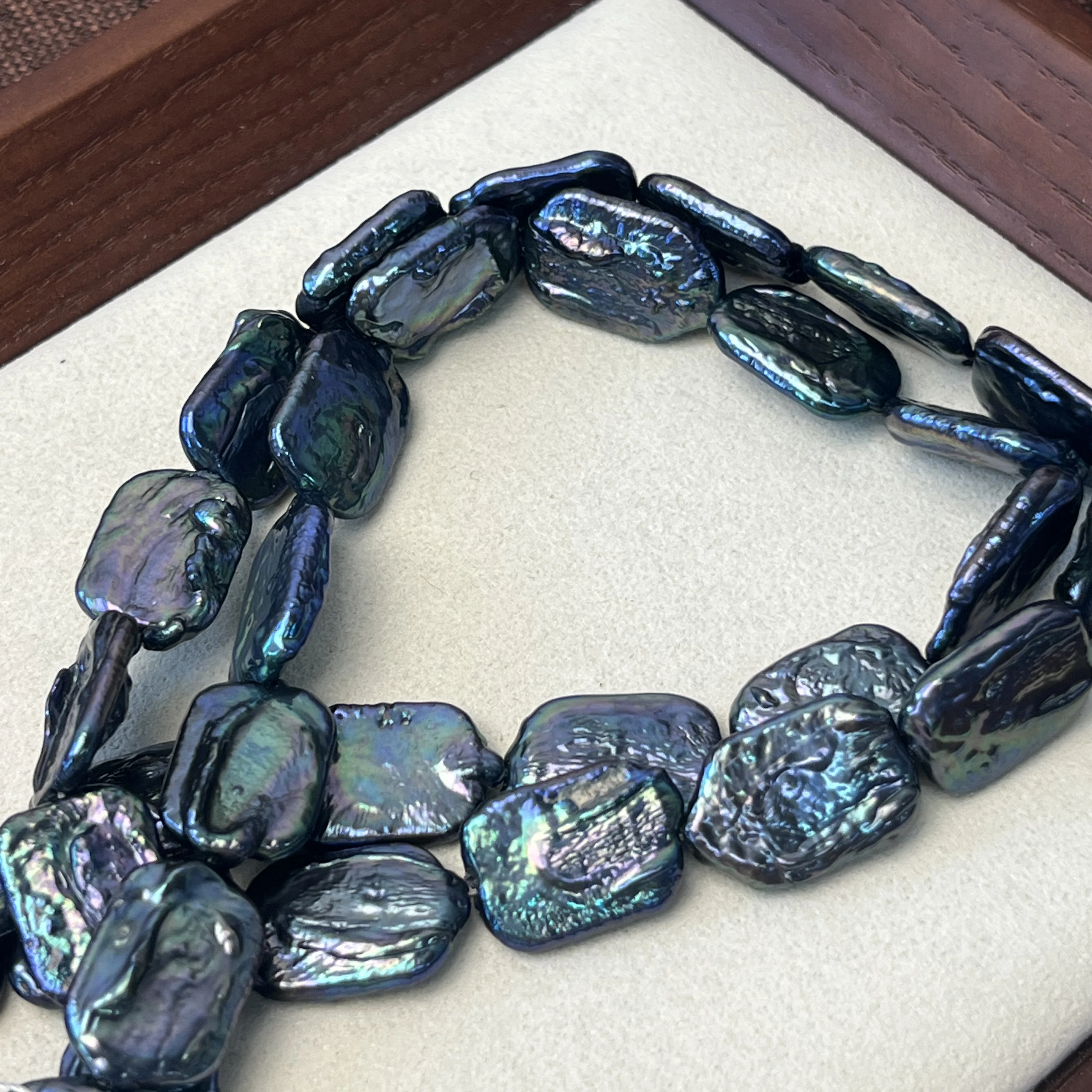 

12x16mm Black Baroque Natural Freshwater Pearl Square Semi-Finished Beads for Jewelry Making DIY Necklace Bracelet Accessories