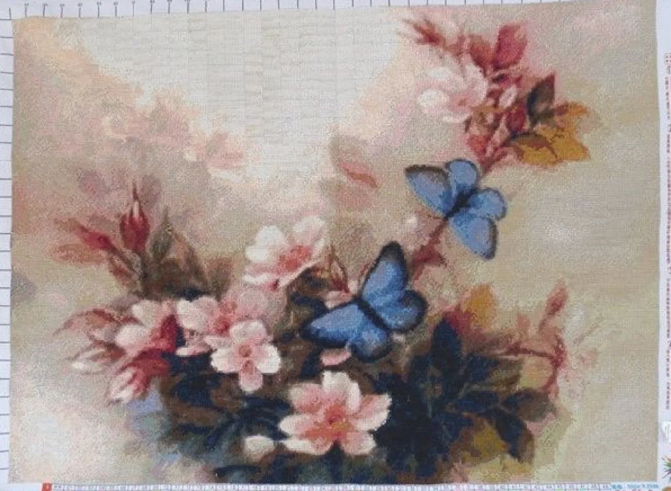 Embroidered handmade cross stitch finished product, blue butterfly love, new living room oil painting, hanging painting, full