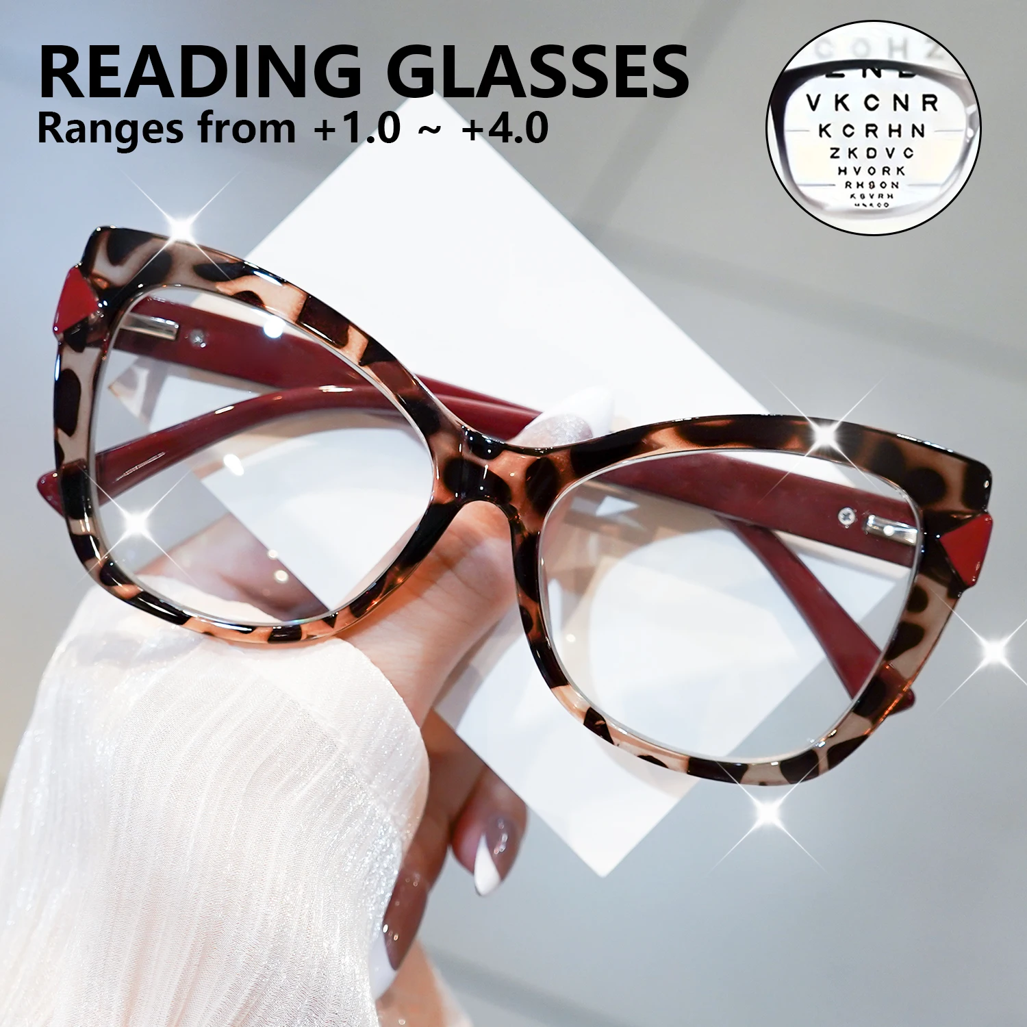 Vintage-Cat-Eye-Lesebrille für Damen und Herren – modische Brillen für den täglichen Gebrauch, langlebige Lesebrillen, +1,0 bis +4,0 – Detail 6