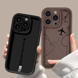 Travel-Inspired Airplane Route Phone Case For Samsung Galaxy S25 Ultra S24 FE S23 Plus S22 S21 FE S20 FE Soft TPU Funda Cover