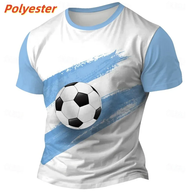 ثلاثية الأبعاد طباعة كرة القدم الأرجنتينية تي شيرت للرجال الأرجنتين الجرافيك قصيرة الأكمام تيز الصيف موضة الجولة الرقبة بلايز الشارع تي شيرت