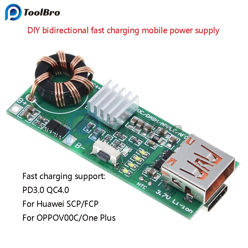 Full Protocol Bidirectional Fast Quick Charging Power Supply Voltage Regulator QC 4.0 PD3.0 SCP VOOC for Samsung Huawei Xiaomi