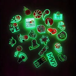 12/24PCS Fluorescence Basketball Shoe Charms,Glowing Cartoon   Clog Charms for Shoes, Sports Shoe Accessories,Gift for Men Women