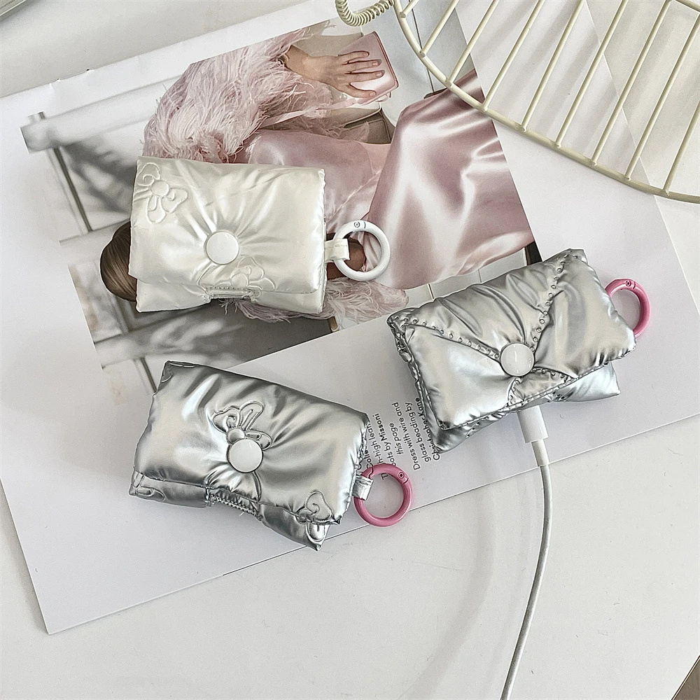 Case Storage Bag AirPods Protective Case with Key Ring Fashion Bag Pendant Bow Mini Bag Suitable for Apples Headphone